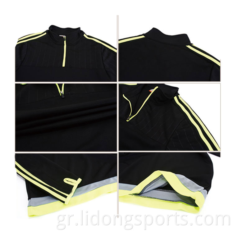 Προσαρμοσμένο λογότυπο ποδοσφαίρου τοποθετημένο tracksuit slim fit άνδρες μισό φερμουάρ snetsuit σετ